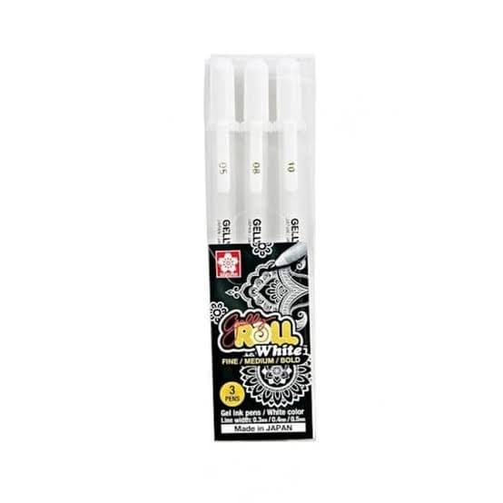 

Sakura Gelly Roll Ink Pen White SET 3