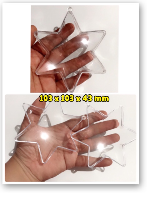 Acrylic shape star acrylic hexagon acrylic bintang hexagon dekorasi natal