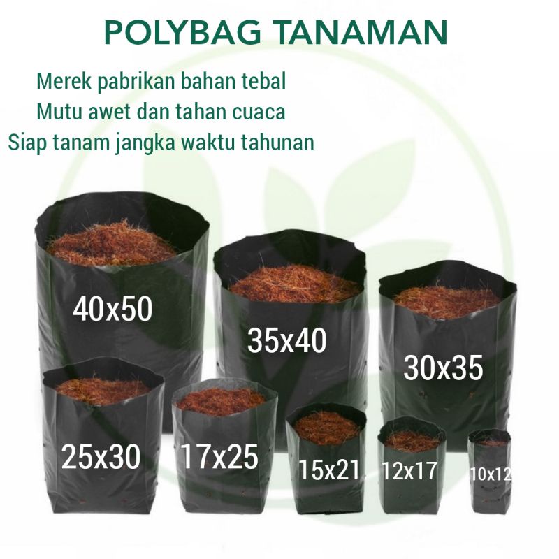 Polybag Tanaman 8x10 10x12 12x17 15x21 18x25 Polibag Tebal Awet Polibek Plastik