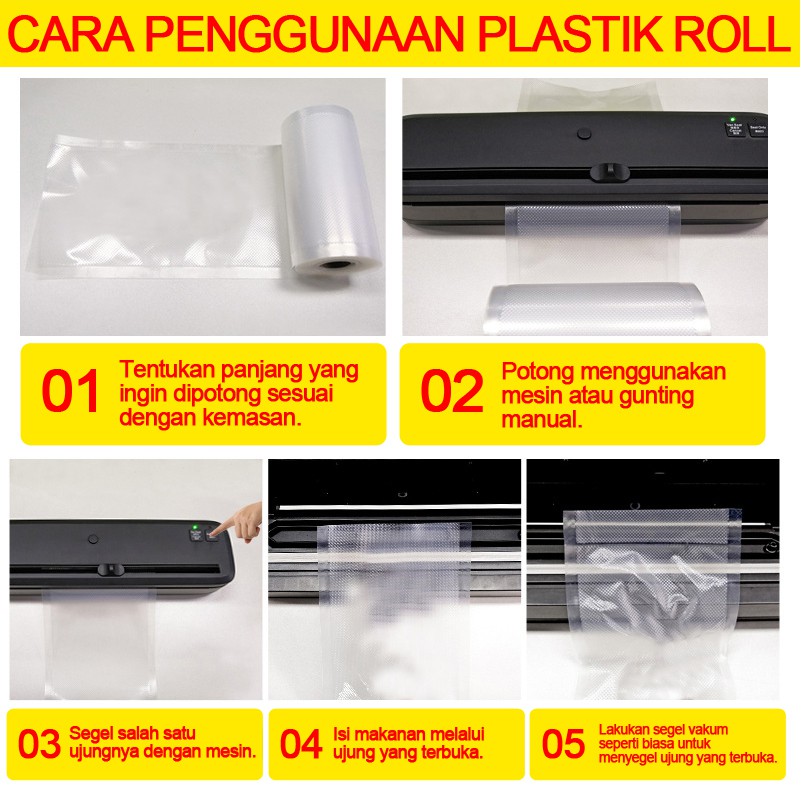 17X500 PLASTIC VACUUM EMBOSSED PLASTIK VAKUM EMBOSS ROLL &quot;EASY PACK&quot; 430 Micron Vacum Sealer Makanan