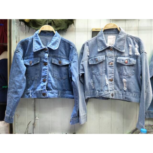 jaket denim crop