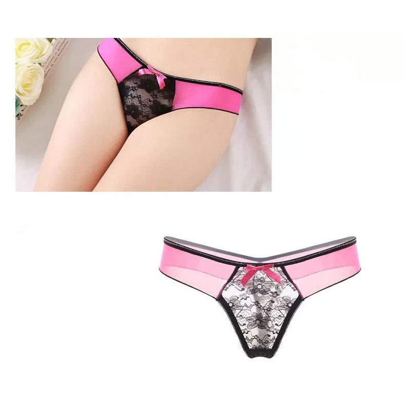 G String Wanita Lace celana dalam bordir Celana thong ( Model dan Warna Random) C0001