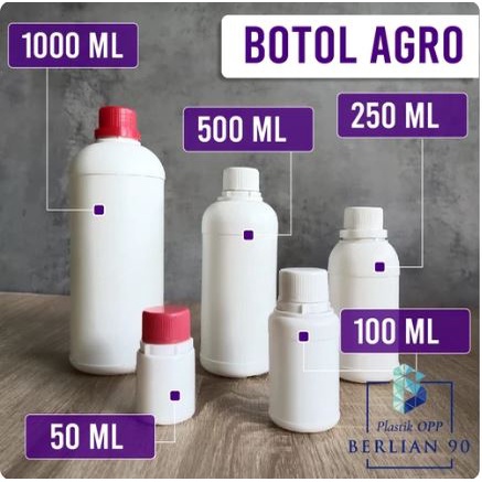 Botol Plastik HDPE Agro 1 Liter ( 1000 ml ) ISI 15 PCS / Botol Labor 1 Liter Termurah / Botol bahan 