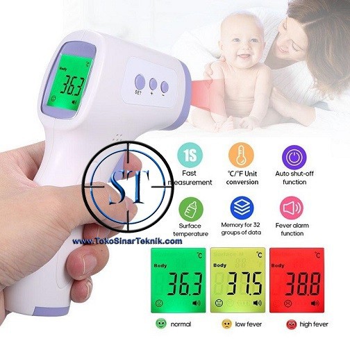 Thermometer Infrared Non Contact Termometer Tembak Suhu Tubuh Digital Gun Bayi Baby Ukur LCD Layar Body