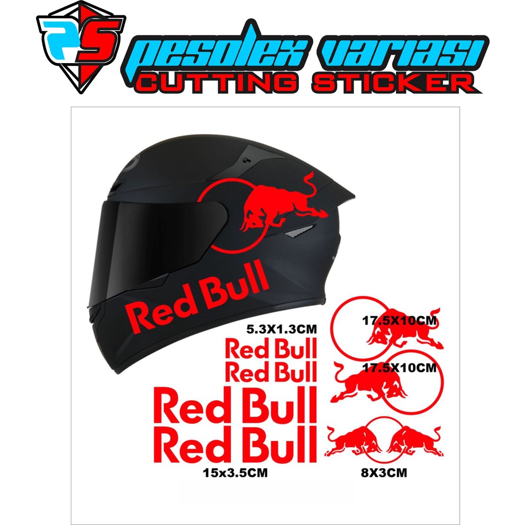 Sticker helm redbull set murah kyt tt course nfr stiker red bull#2