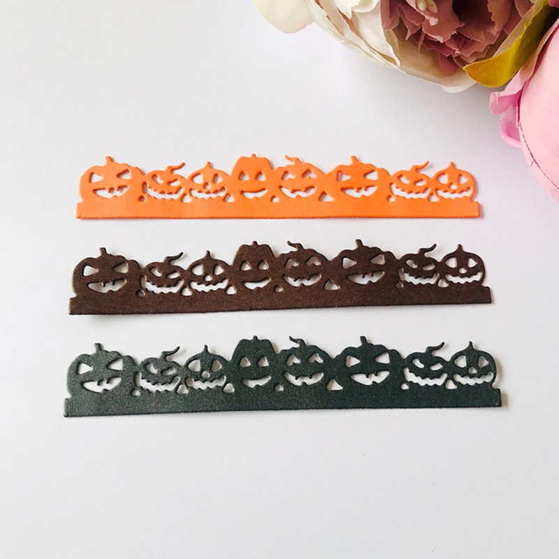 Zzz 4pcs / set Cetakan Stensil Cutting Dies Motif Labu Halloween Bahan Metal Untuk Scrapbook / Craft DIY