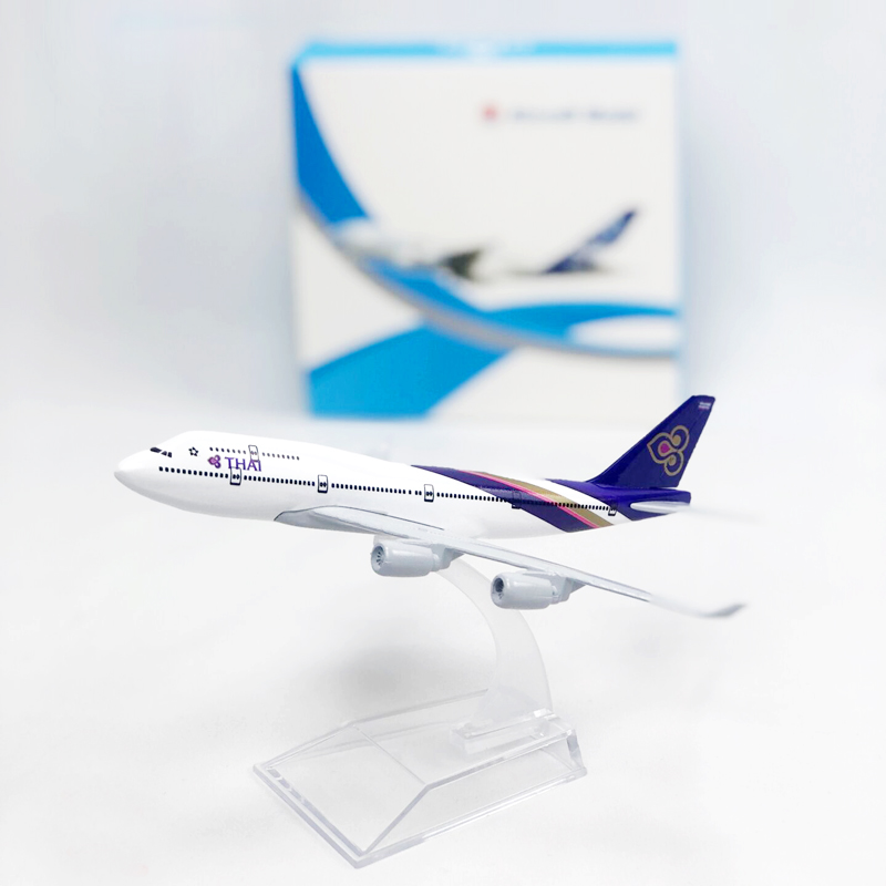 Thai Airways Boeing 747model Pesawat Die-cast Alloy Metal B747 Pesawat Airways Model Mainan 16CM