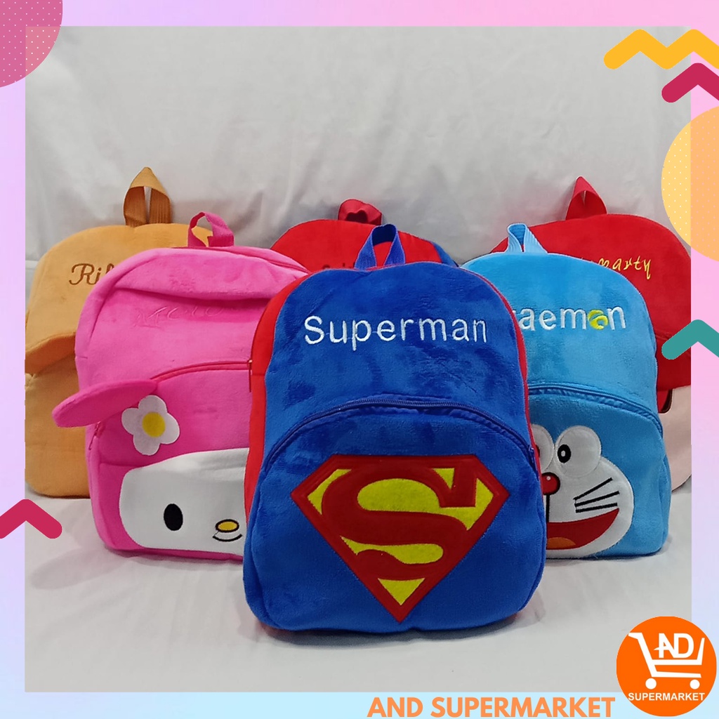 Tas Ransel Anak Import Backpack Motif Karakter Lucu Murah Tas Sekolah Ngaji Anak Cewek Cowok T76-B
