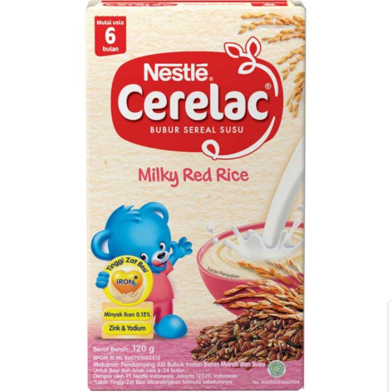 NESTLE CERELAC Milky Red Rice 120g - Bubur Bayi Instan Susu Beras Merah