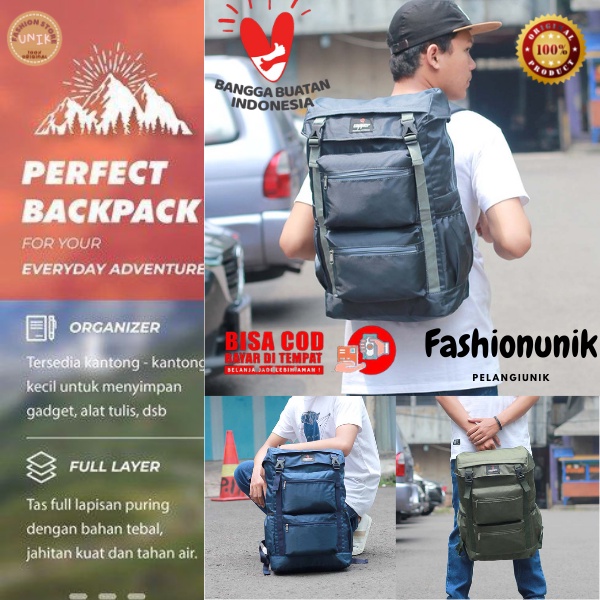 Tas Ransel Pria Cowok Tas Punggung Laptop Kerja Kuliah Tas Gunung 40 Liter Backpack Outdoor