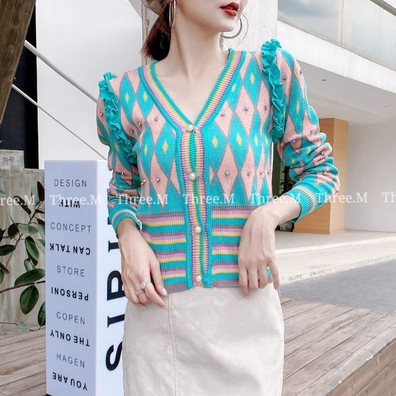 MDLV ~ S021 TRIBAL LONG SLEEVE KNIT CARDIGAN KOREA STYLE / KARDIGAN KOREA TERBARU / FASHION IMPORT