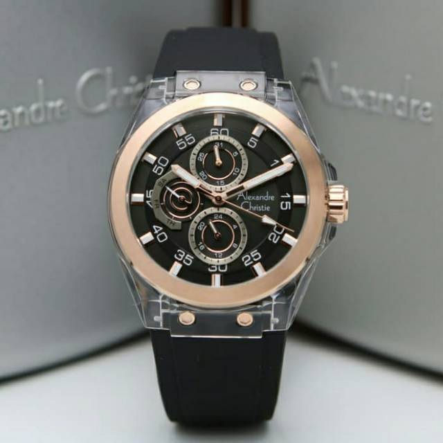 Alexandre christie black Clear Rosegold 6546 pria/cowok