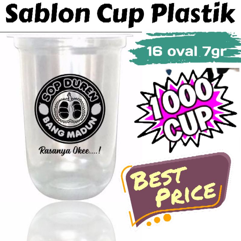 SABLON CUP PLASTIK 16 OZ OVAL 7 GR