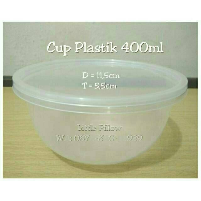 (ISI 25PCS - CUP400) Cup Plastik 400ml/ Cup Puding/ Food Container Bening/ Mangkok Plastik