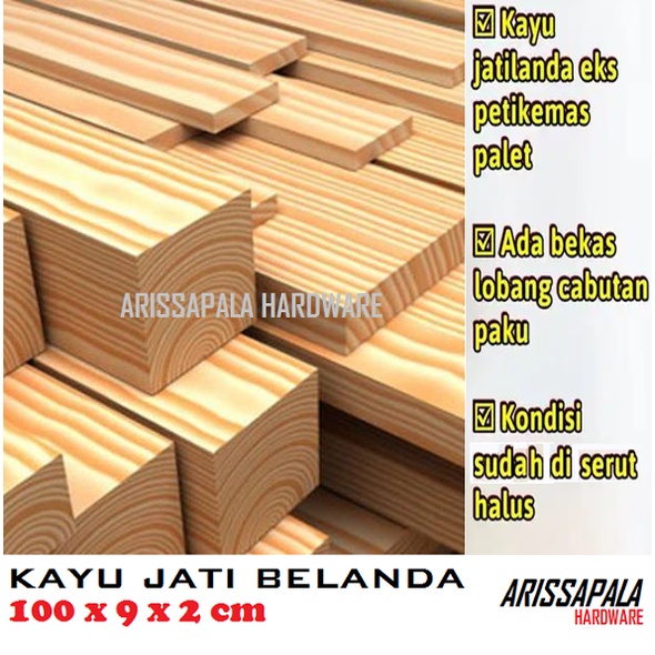Kayu Jati Belanda Papan Kayu Pinus Jati Londo Ex Palet Sudah Di Serut Ukuran 100x9x1.5cm
