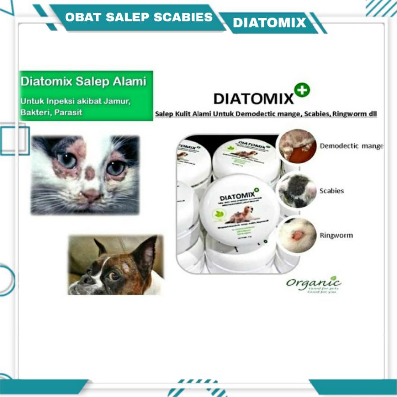 Diatomix obat salep kulit jamur dan parasit kucing dan anjing 10gr / obat salep scabies