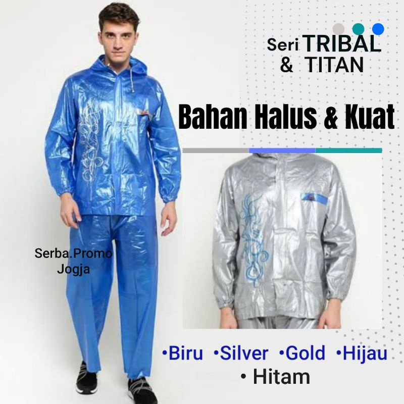 Jas Hujan Jaket Celana Tribal / Titan - Jas hujan jaket celana bahan semi karet