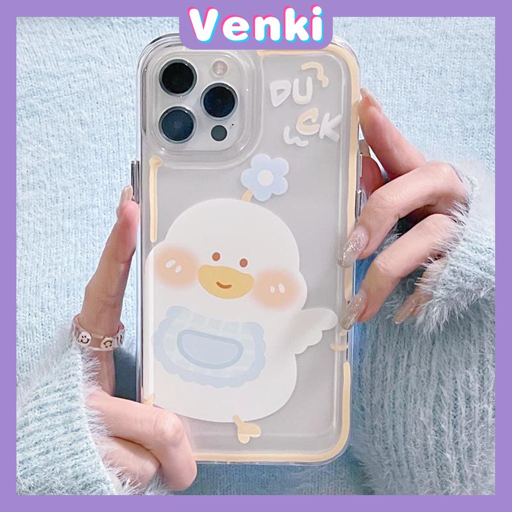 iPhone Case Clear Case Soft Thick TPU Shockproof HD Super Transparent Protection Camera Plating Button Duck Cute For iPhone 13 Pro Max iPhone 12 Pro Max iPhone 11 iPhone 7Plus