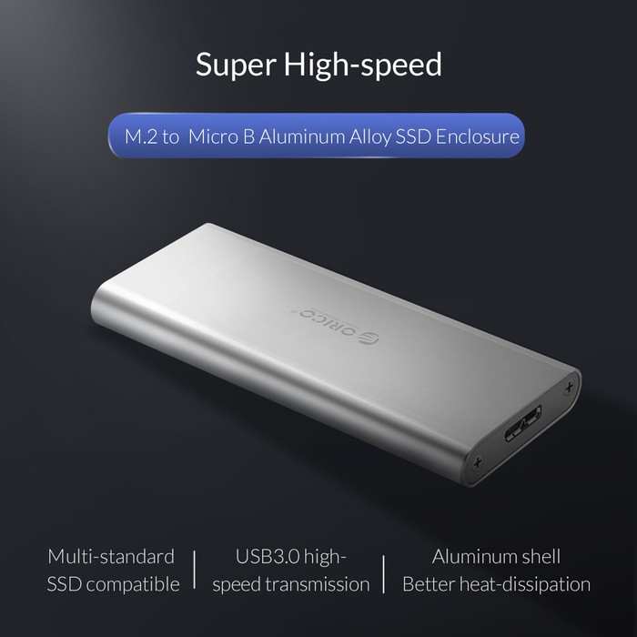 ORICO M.2 NGFF To Micro B USB 3.0 SSD Case Enclosure Aluminum Alloy - M2G-U3