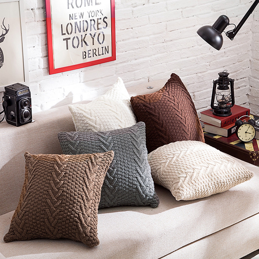 Sarung Bantal dengan Bahan Rajut dan Gambar Motif Ukuran Sarung Bantal dengan Bahan Rajut dan Gambar Motif Ukuran