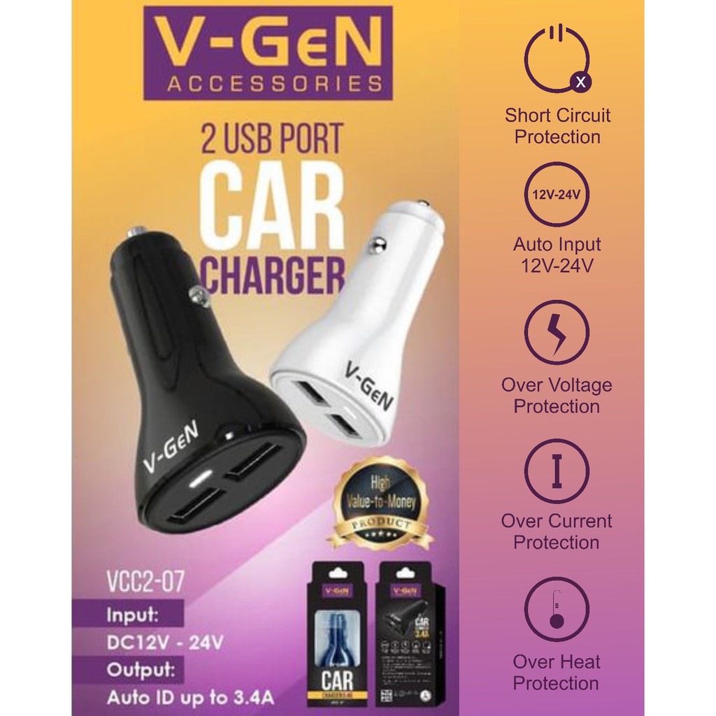 SAVER V-GEN 2 USB 3.4A VCC2-07A MICRO