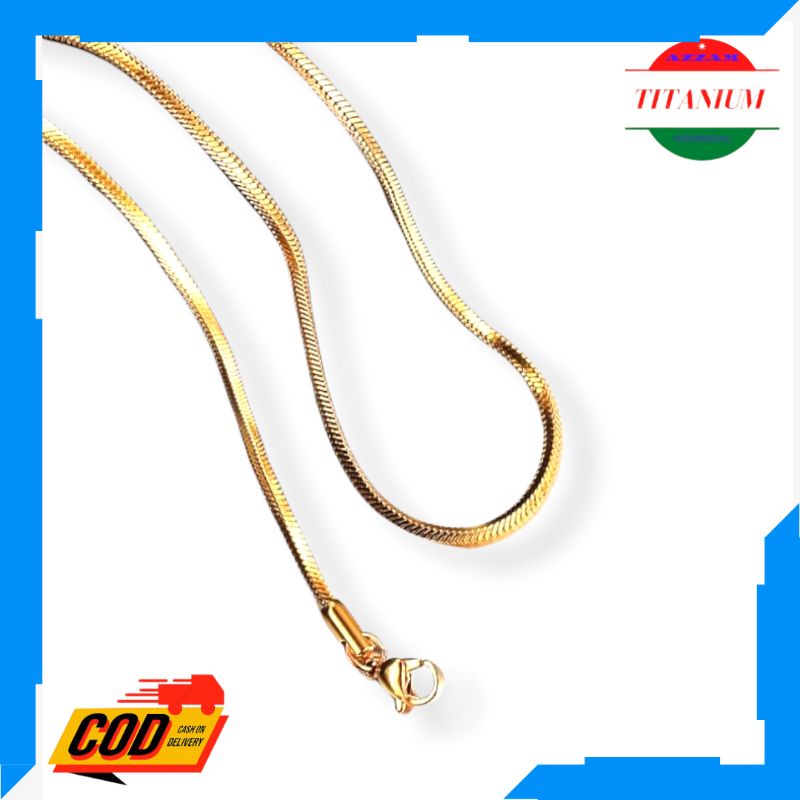 Titanium Ponorogo - Kalung Titanium Emas Kotak Anti Karat