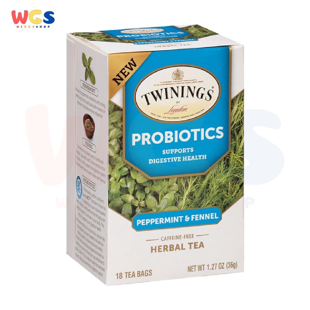 Twinings of London Probiotics Peppermint &amp; Fennel Herbal Tea 18s x 2g