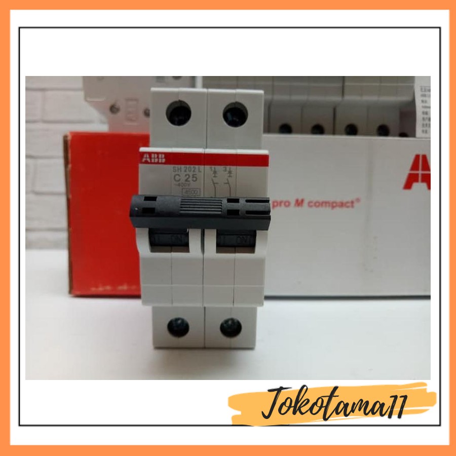 WV. ABB MCB 4,5 kA 2 Pole 25A / 32A / 40A PENGAMAN LISTRIK 2 PHASE SNI - 25AMPERE