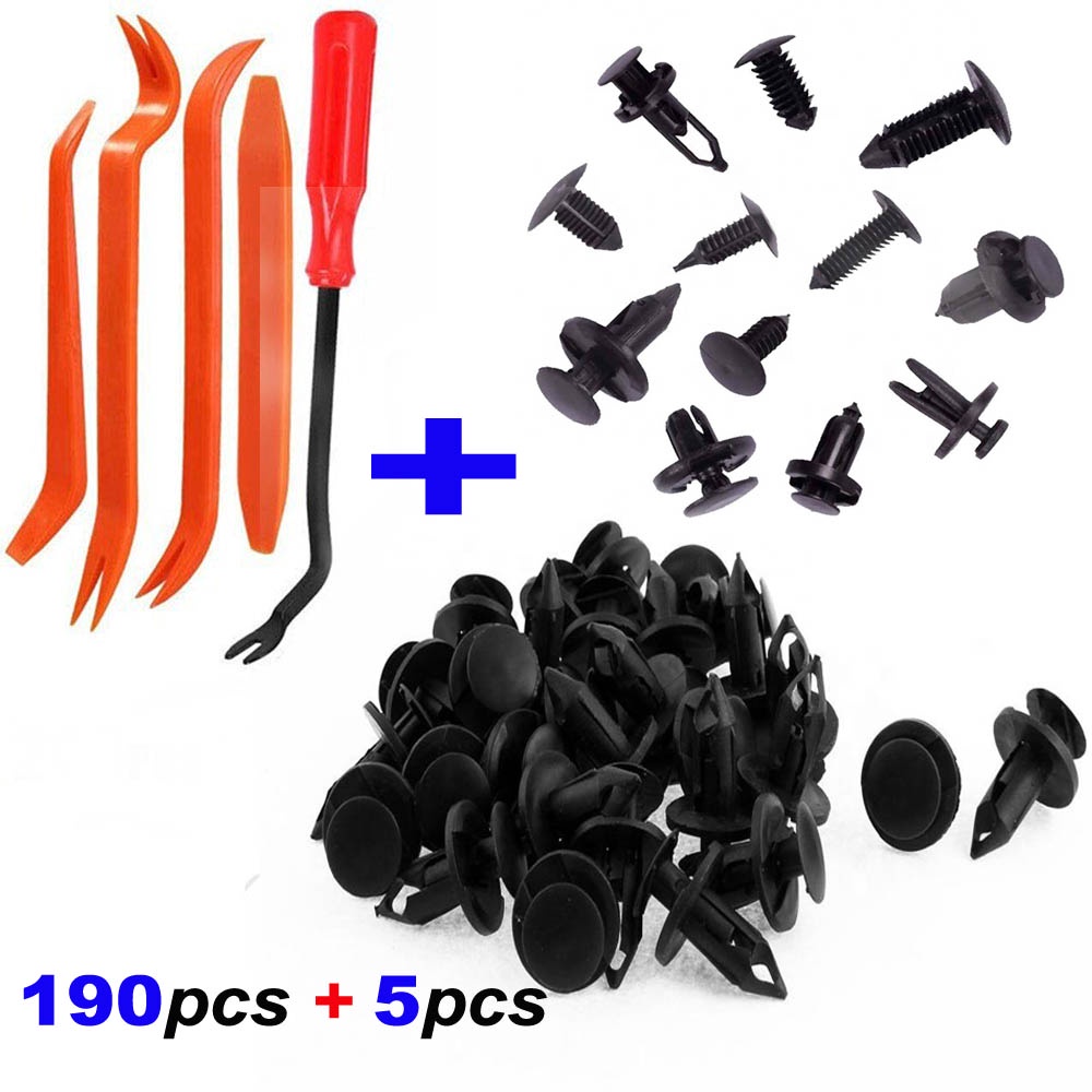 BISA COD Baut Rivet Mobil Universal Car Push Pin Fasteners Clip190 PCS  - Baut Rivet Mobil Universal - Kancing Plastic Car Buckle Rivet - murklip bemper dashboard mobil - Riveter Rivnut Kancing Clip Doortrim Bumper Dashboard Klip