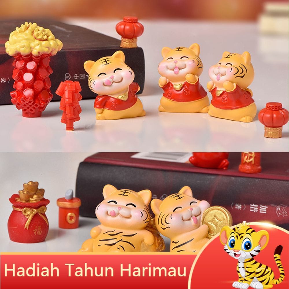 DIY Gold Tiger Resin Crafts Tiger Year Miniature/Miniatur harimau emas