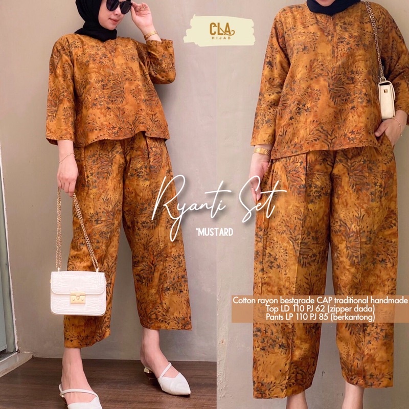 Baju Setcel Bahan Rayon Cap • RYANTI SET ORI BY CLAHIJAB SOLO