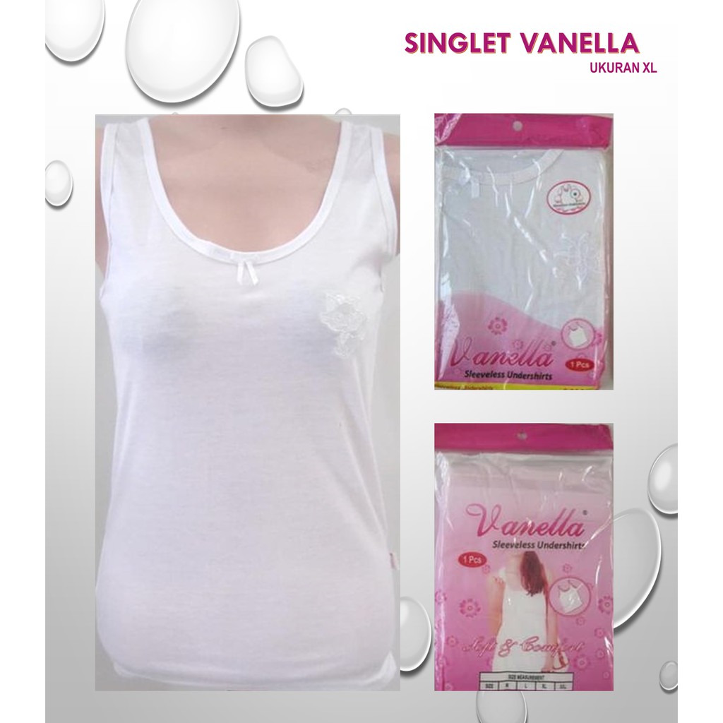 Nathalie | Tank top / Singlet / Kaos Dalam Katun Lembut Wanita Perempuan Putih Bayar di Rumah Kusuma-Vanella - XL