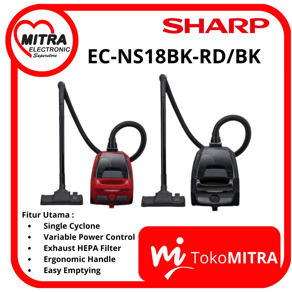 VACUM CLEANER SHARP EC-NS18-BK/RD