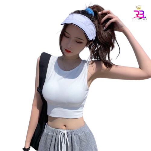 Crop Top Polos Oneck Kaos Singlet Wanita Tumblr Crop Tee Tshirt Kaos Fashion Korea