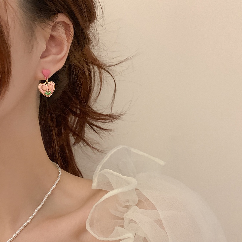 Anting Tusuk Motif Bunga Tulip Untuk Wanita