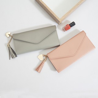 Dompet Panjang Ultra Tipis Bahan Kulit PU Wanita Fashion 