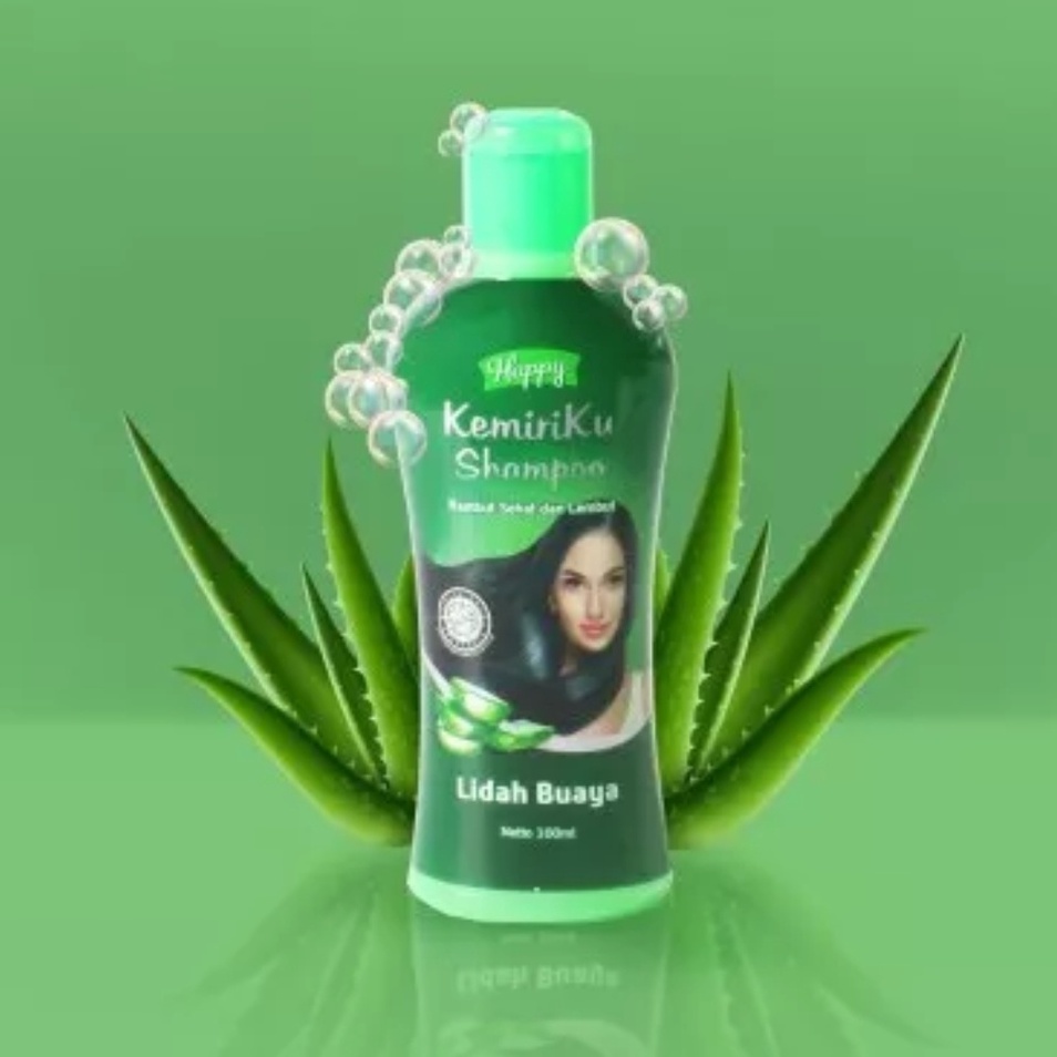 [HIJAU] Shampoo Happy Kemiriku Lidah Buaya 100ml - Shampo Pelembut Penghalus Rambut / Memperbaiki Rambut Rusak 100 ml