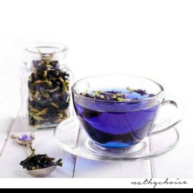 

bunga telang /butterfly pea tea 10gr teh bunga kering alami solusi kesehatan kecantikan nathychoice