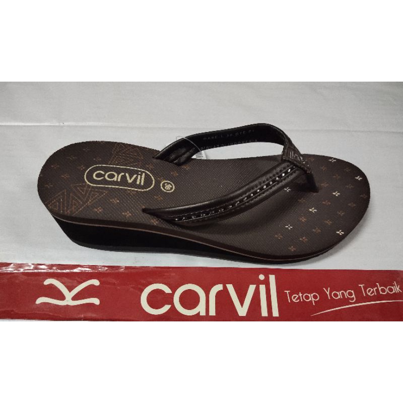 sandal jepit wedges sponge carvil wanita ukuran 36-40