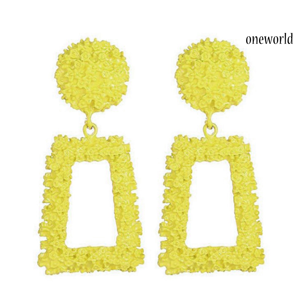 OW@ Women Geometric Irregular Bump Texture Ear Stud Dangle Earrings Jewelry Gift