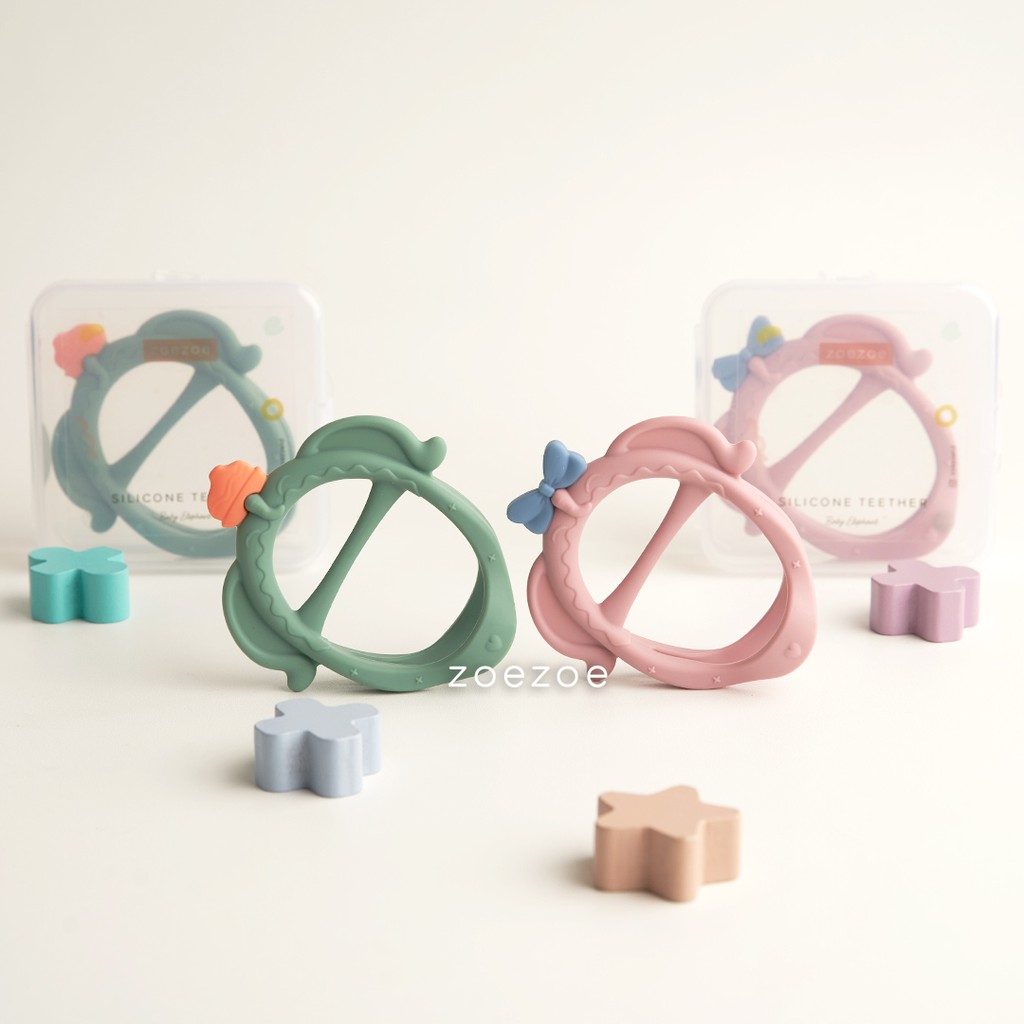 ZOEZOE Teether Silicone Baby Elephant Gigitan Bayi Bentuk Gelang Premium