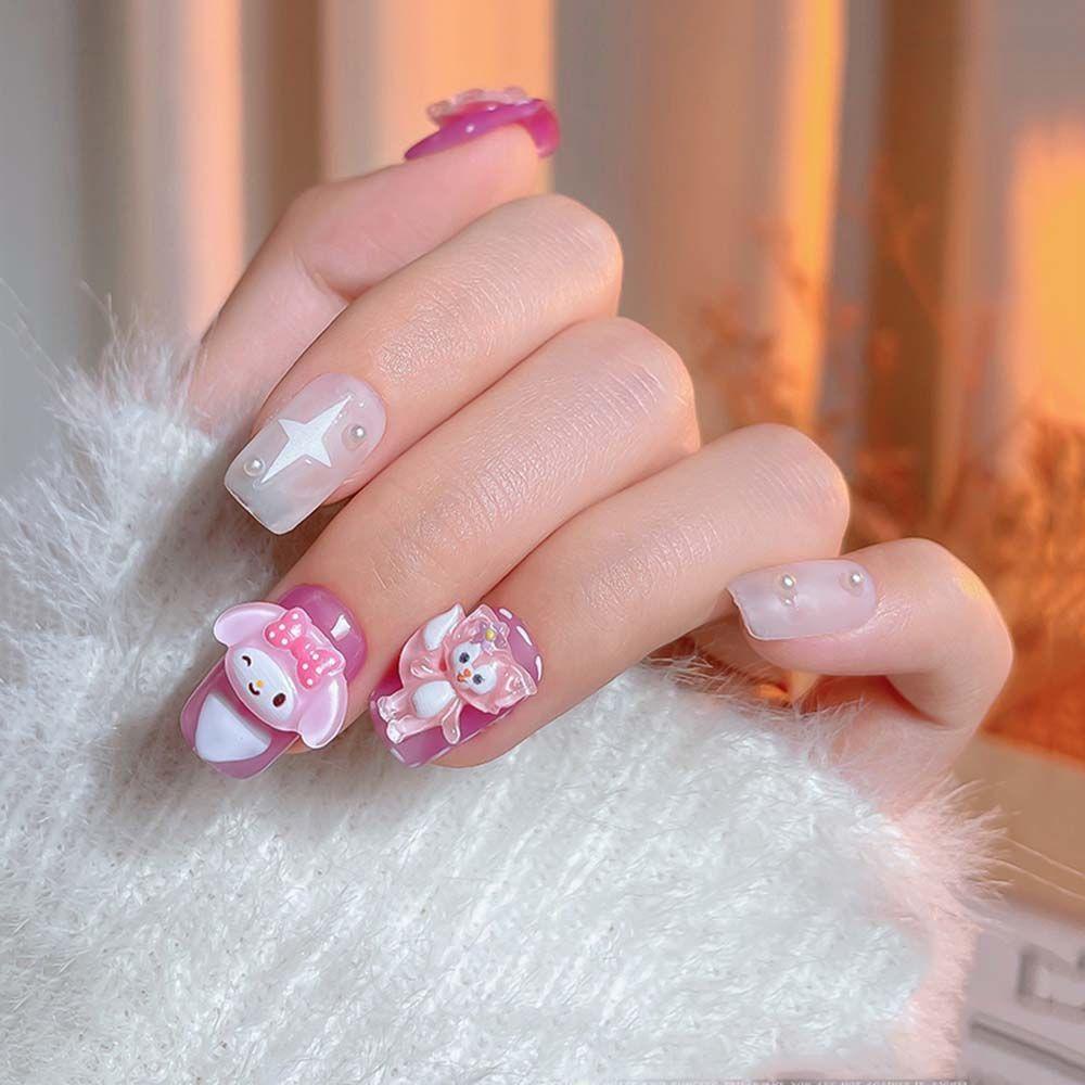 AUGUSTINA Augustina Dekorasi Nail Art Resin Kartun Melody Kawaii Jepang Puding Anjing DIY Perhiasan Nail Art