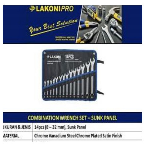 Kunci Ring Pas Set 14pcs LAKONI PRO 300410 / C. Wrench Set Sunk Panel