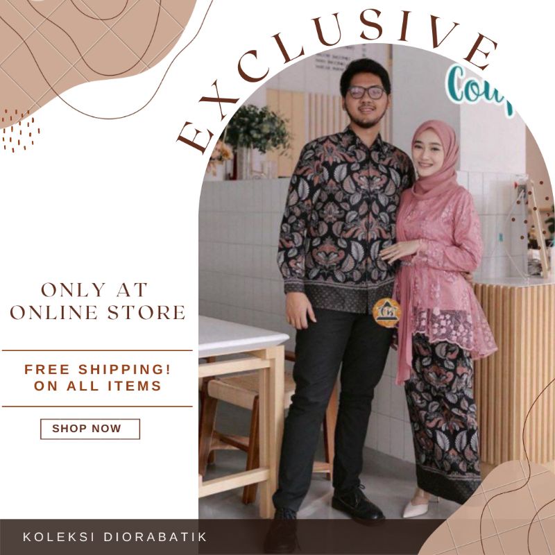 Kebaya Couple Semi Prancis //M.L.XL.XXL Kebaya Nafisa Kebaya Mix Brokat Ceruty