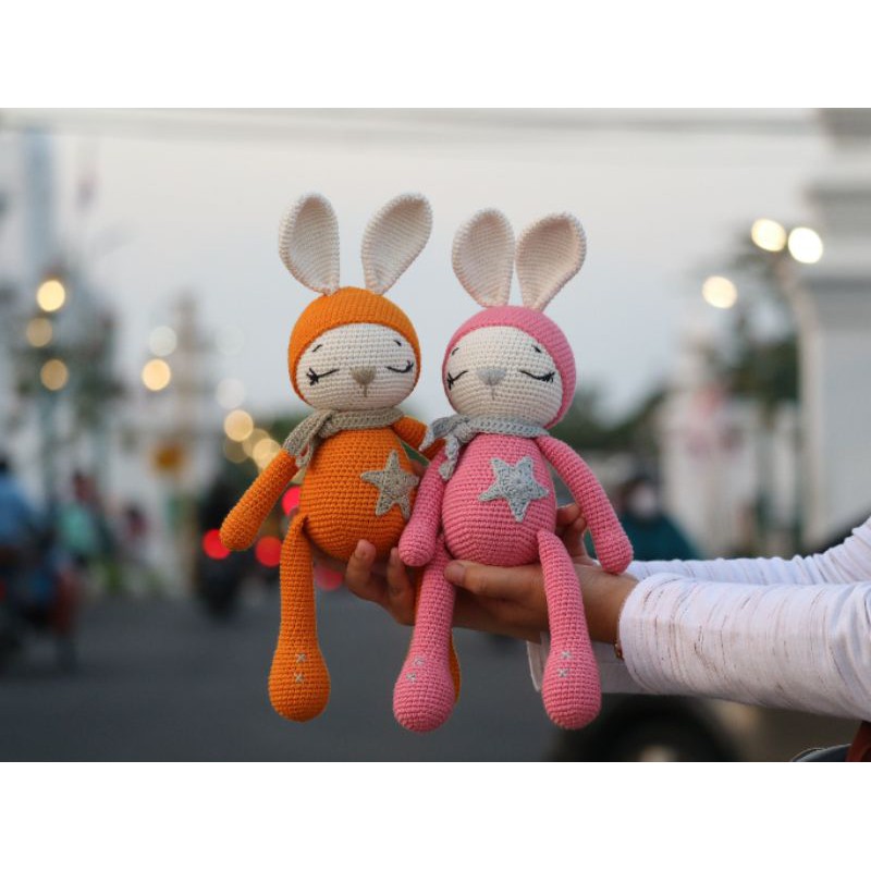 BONEKA RAJUT AMIGURUMI SLEEPING DOLL BUNNY 