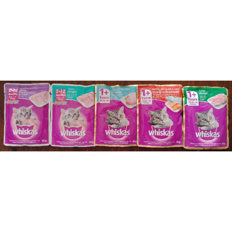 Whiskas Junior/Adult Tuna/Mackerel/Ocean Fish/Grilled Saba/ chicken 80gr | whiskas pouch