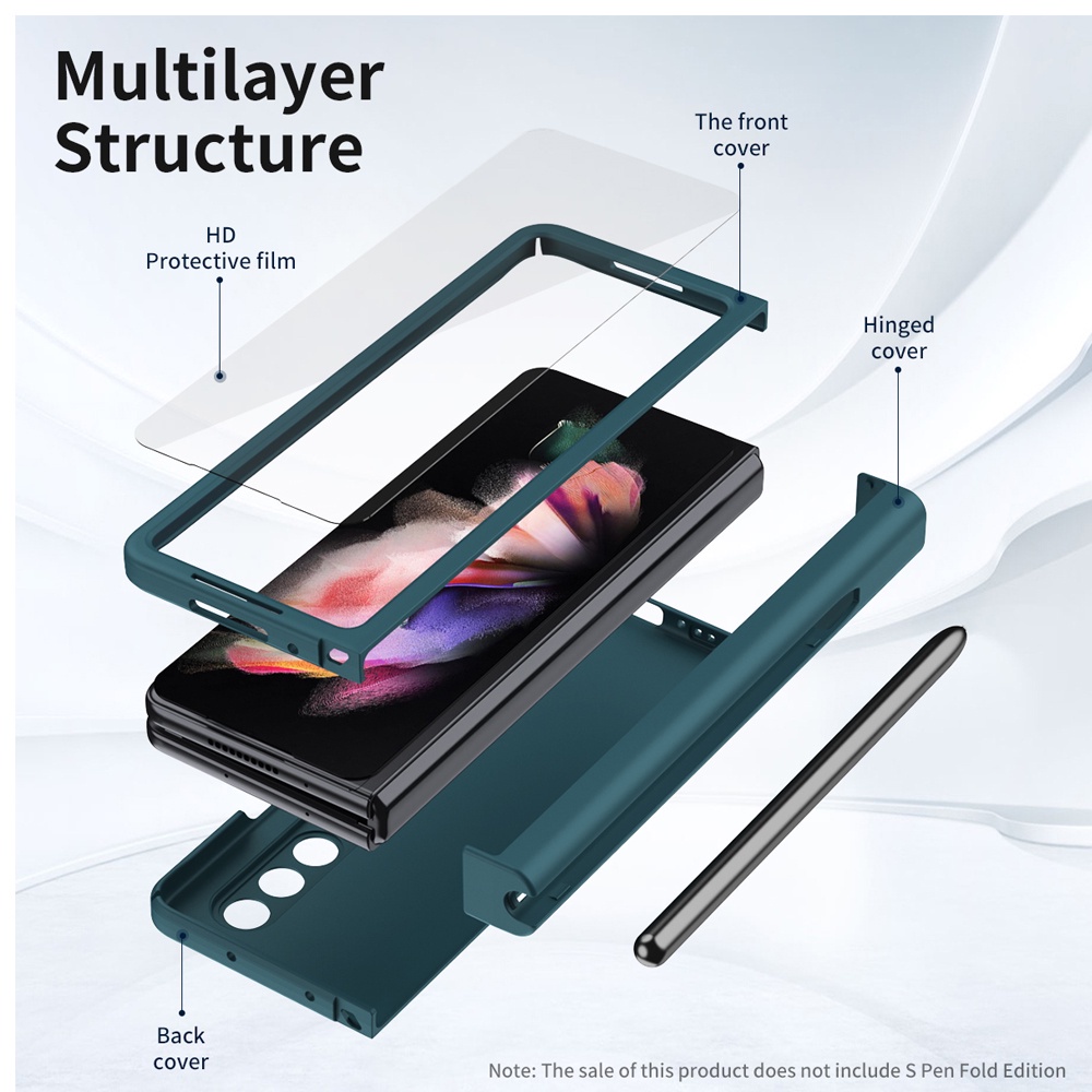 Frosted Matte Skin Tempered Glass Hinge Case Samsung Z Fold 4 Z Fold 5 Slot Pen (sudah termasuk Stylus S Pen nya) And Standard Tanpa Pen Slot