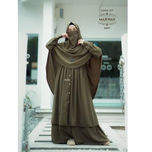 Top Produk.. Gamis Muslimah MARWAH SET (Gamis + Khimar+cadar) by Azda