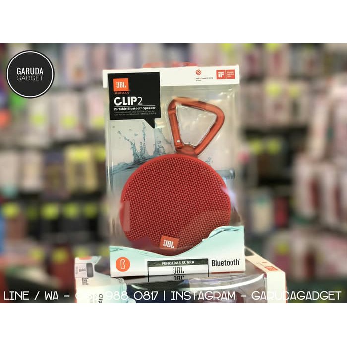 PROMO.. JBL Clip 2 Portable Bluetooth Speaker   Red   Original