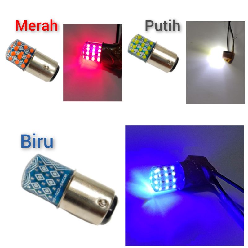 Lampu rem motor mobil 24led lampu stop jelly 24mata edisi led nyala kedip strobo